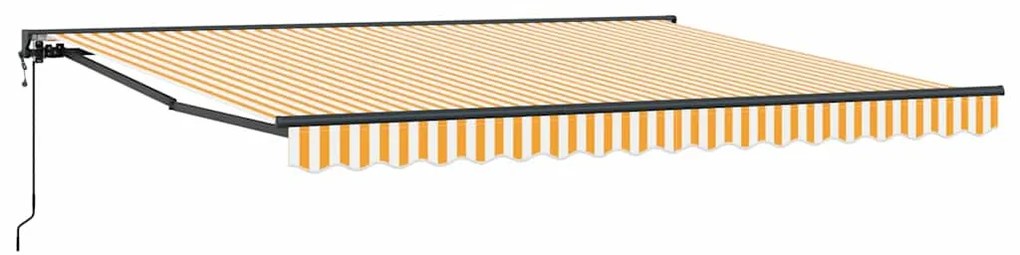 Toldo Retrátil Amarelo e Branco 400x300 cm Alumínio e Poliéster
