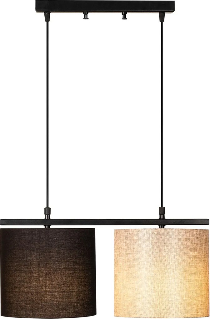 Candeeiro de Teto Valiz – Creme e Preto – 47 x 20 cm