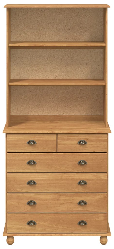 Hutch “ASKIM” Castanho 91x40x199.5 cm Madeira Maciça Pinus