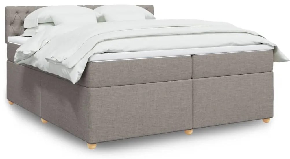 vidaXL Cama com molas/colchão 200x200 cm tecido castanho-acinzentado