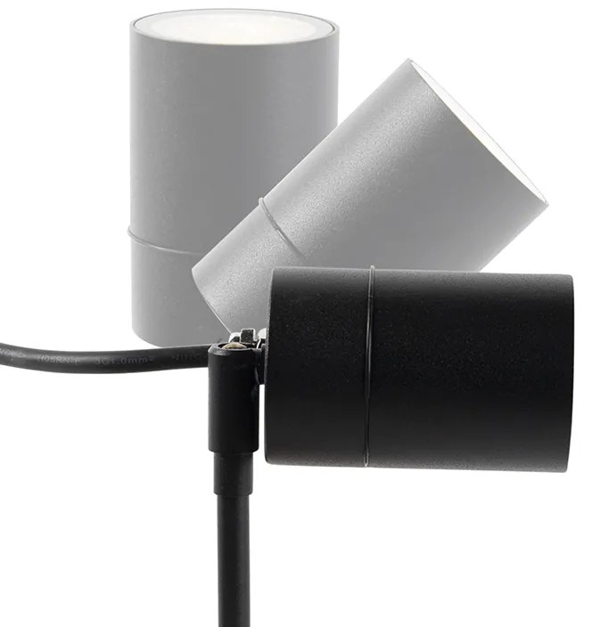 LED Foco de jardim moderno inteligente preto IP44 com Wi-Fi GU10 - Solo Moderno