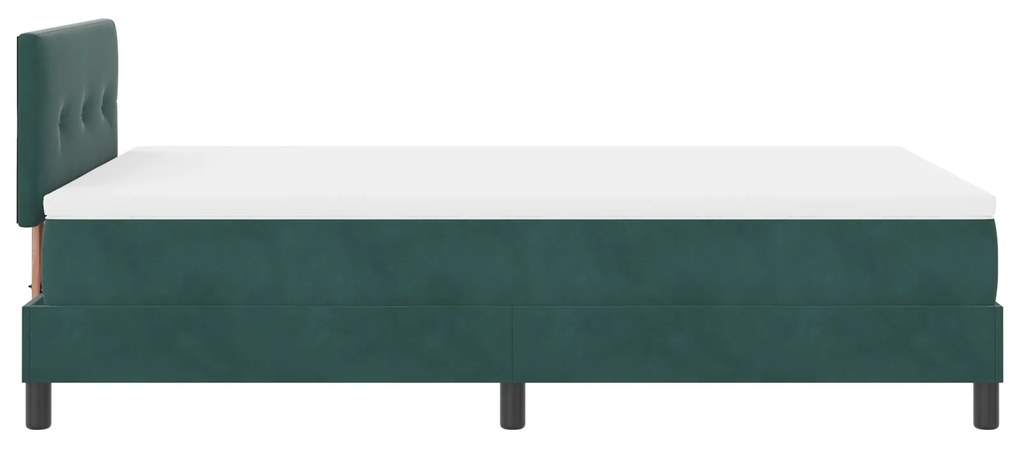 Cama Box com Colchão vidaXL Verde Escuro 120x200 cm Veludo