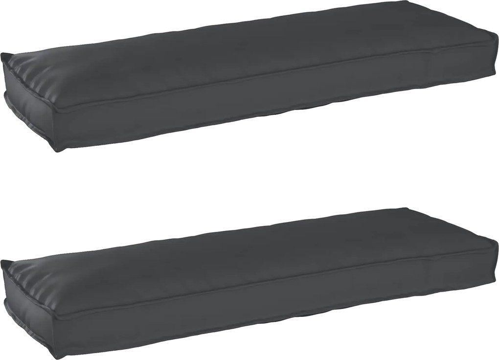 vidaXL Conjunto de Almofadas para Palete 2 pcs Preto 120 x 40 x 8 cm