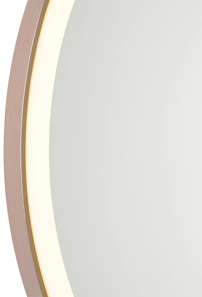 Espelho de banheiro ouro rosa 70 cm com LED com dimmer de toque - Miral Moderno