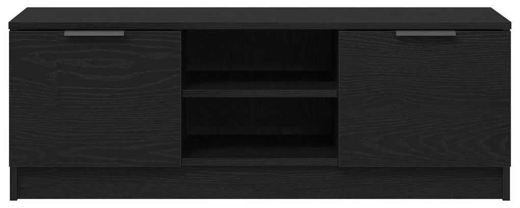 Estante para TV vidaXL Preto Carvalho 102x35x36,5 cm Madeira de engenh
