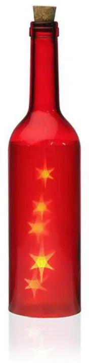 Garrafa LED Cosmo Vermelha Cristal (7,3 x 28 x 7,3 cm)