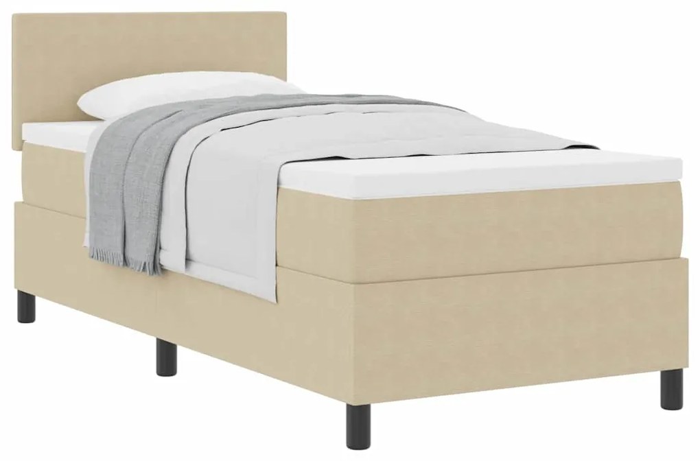 Cama Box Spring com Colchão Verde Claro Cinza Solteiro Tecido de Velud