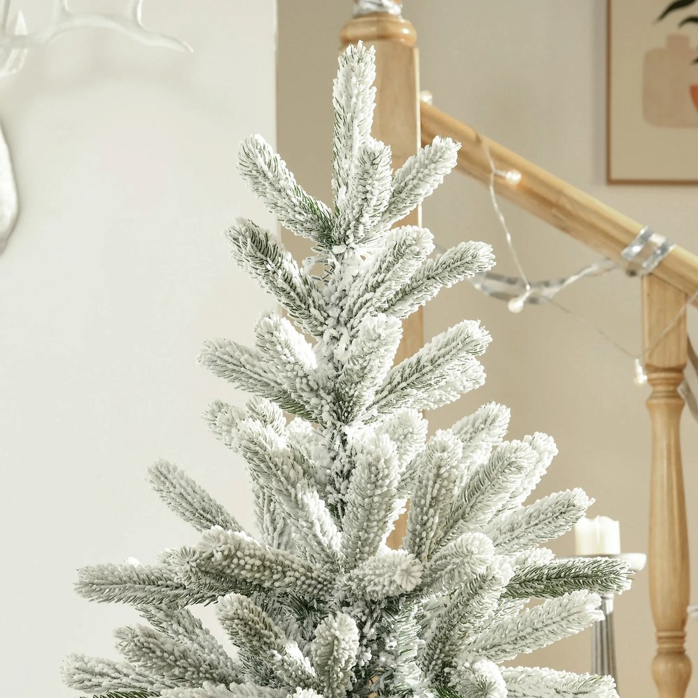 HOMCOM Árvore de Natal Nevada Artificial 150cm com 521 Ramos PVC e PE