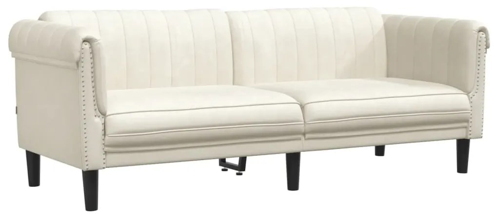 3 pcs conjunto de sofás veludo cor creme