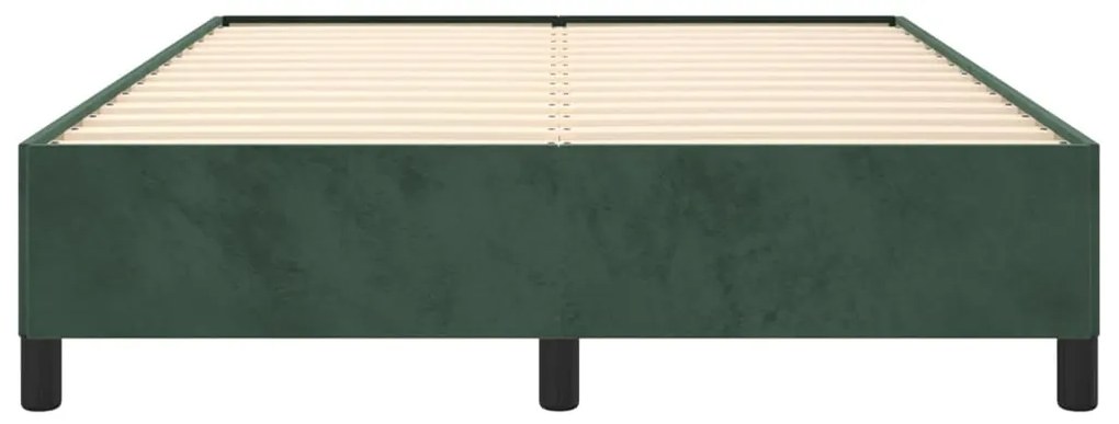 Estrutura de cama 140x190 cm veludo verde-escuro