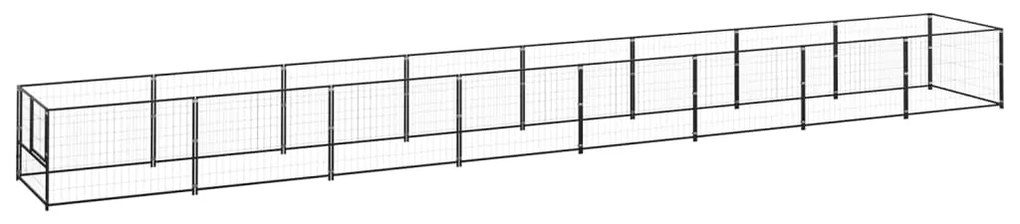 Canil para cães 8 m² aço preto
