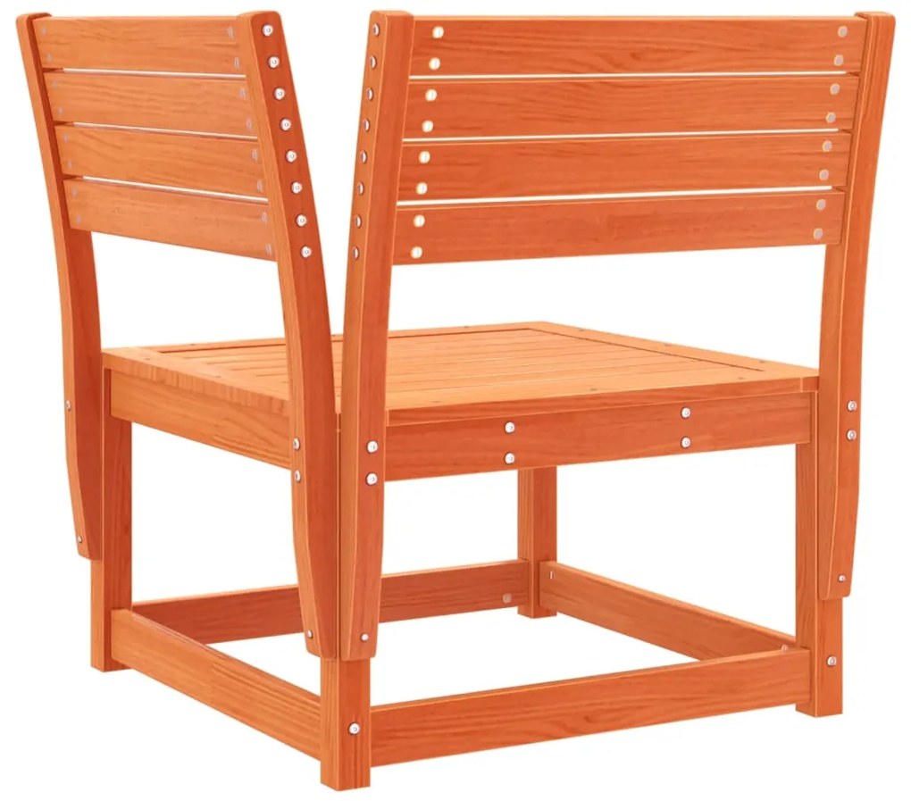 6 pcs conjunto sofás de jardim madeira de pinho castanho cera