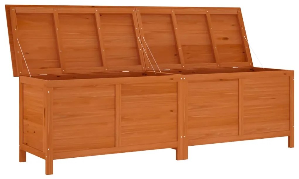 Caixa arrumação p/ jardim 198,5x50x56,5cm abeto maciço castanho