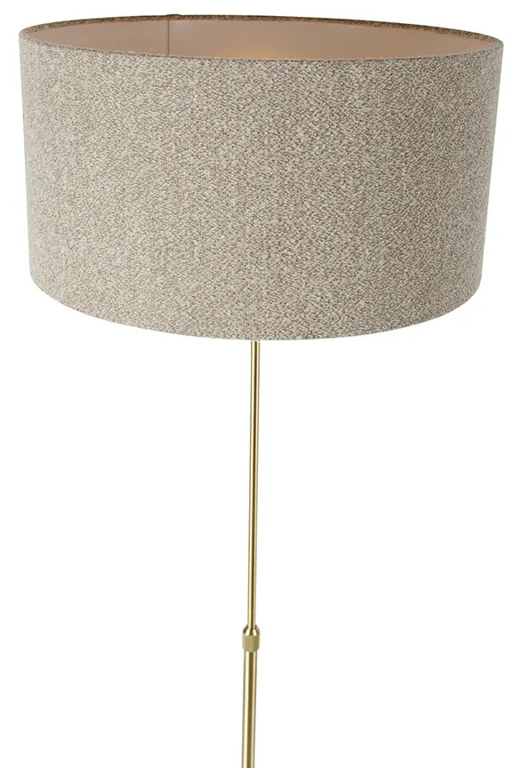 Candeeiro de pé ajustável dourado com abajur Boucle bege 50 cm - Parte Design