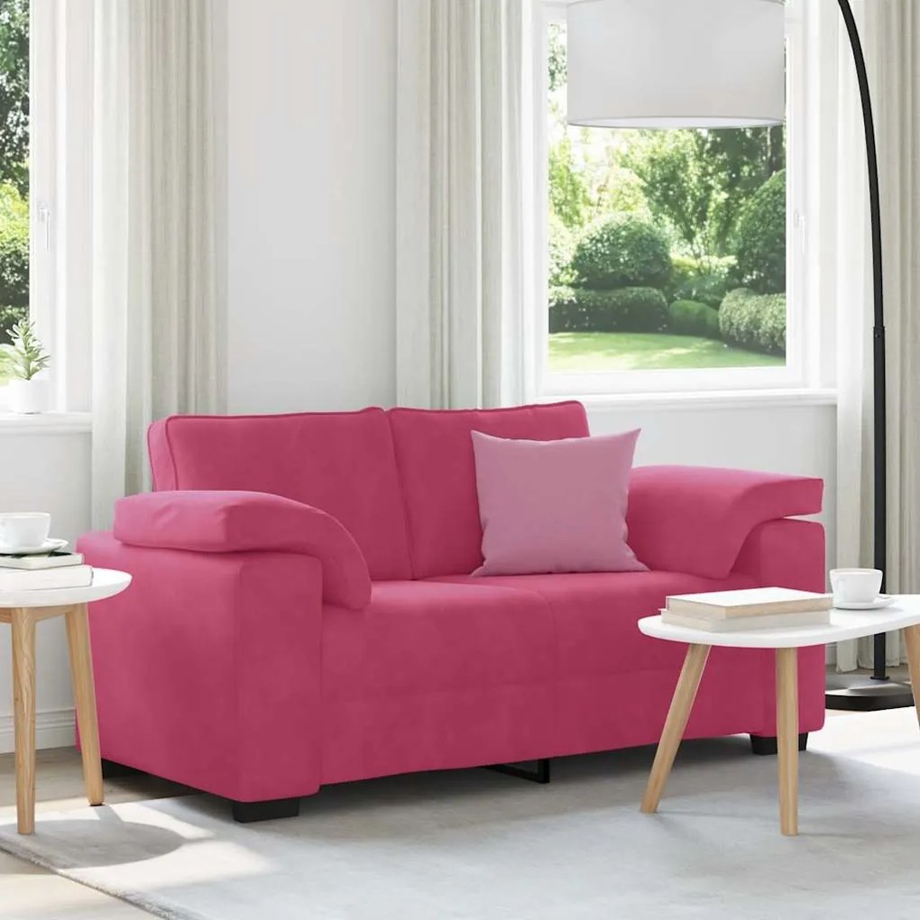 vidaXL Sofá-luvas 120 cm veludo vermelho tinto
