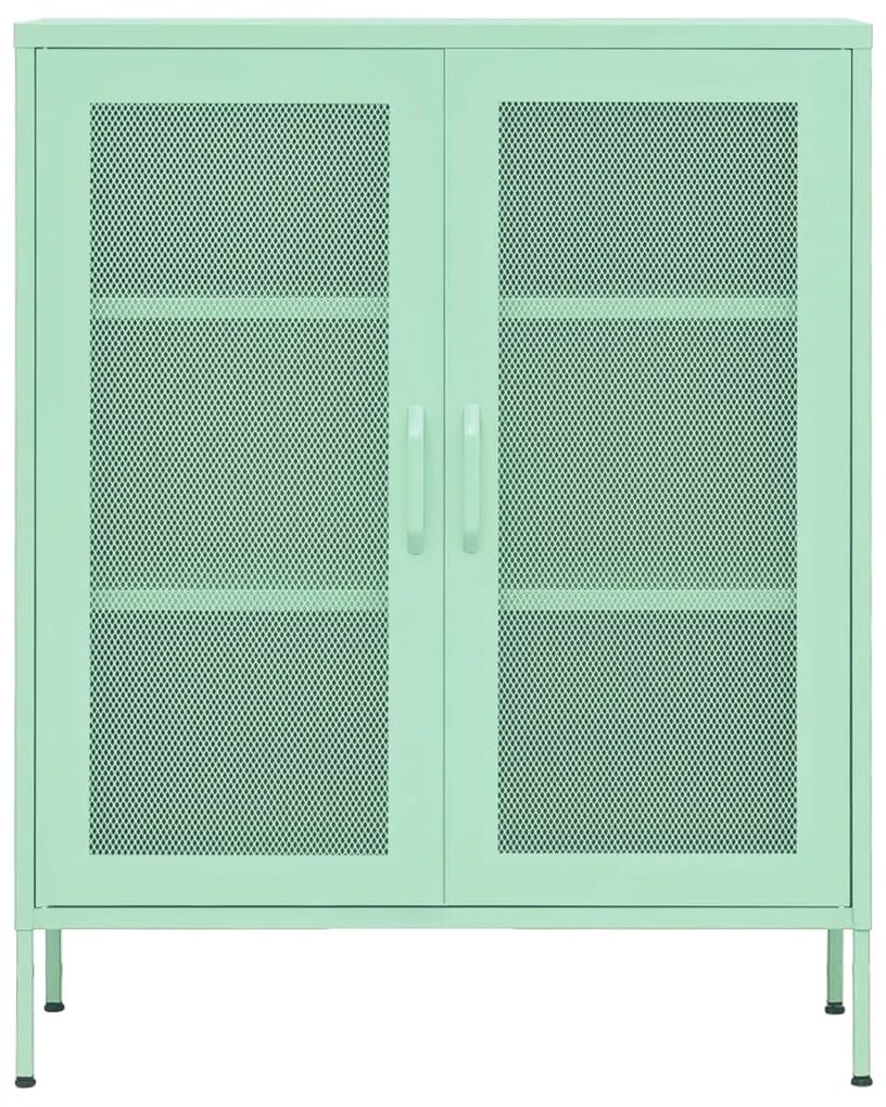 Armário de arrumação aço 80x35x101,5 cm verde-hortelã