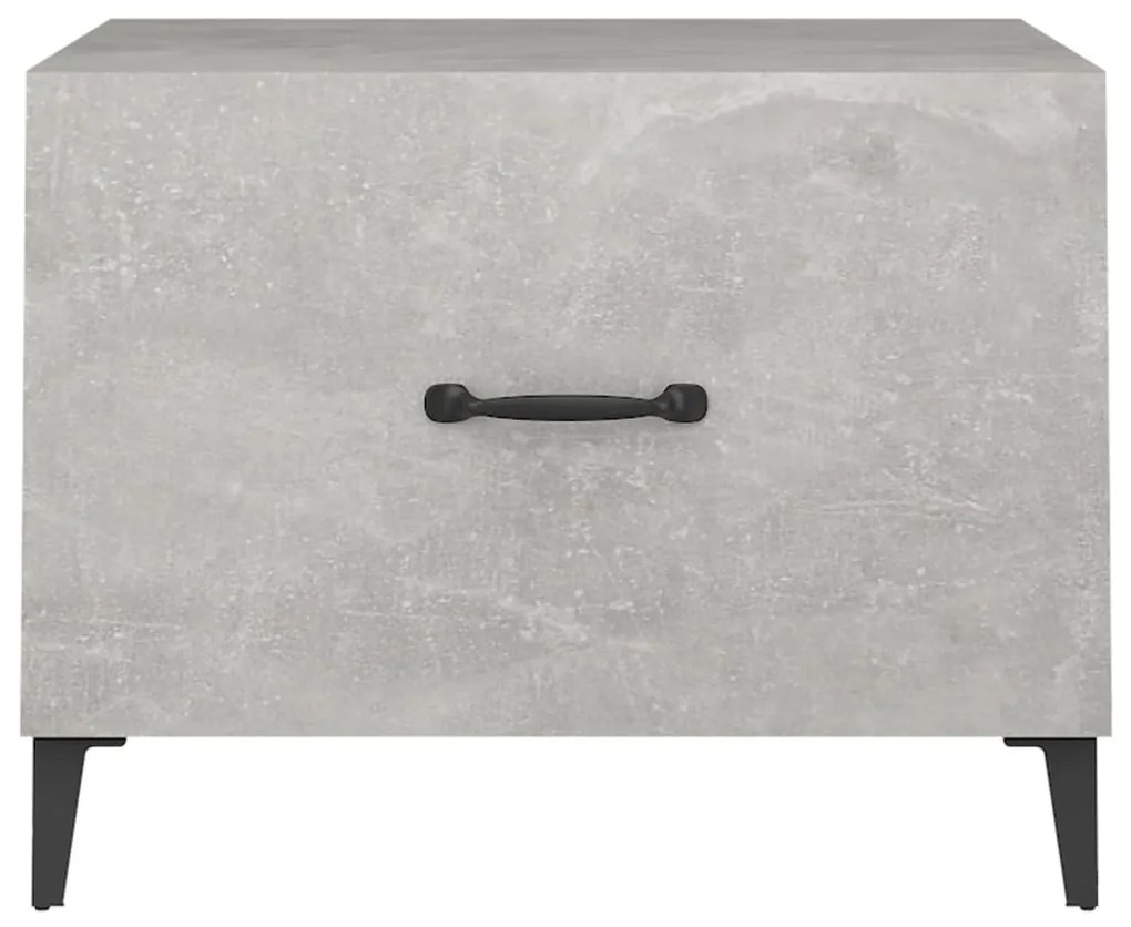 Mesas de centro + pernas de metal 2pcs 50x50x40 cm sonoma cinza