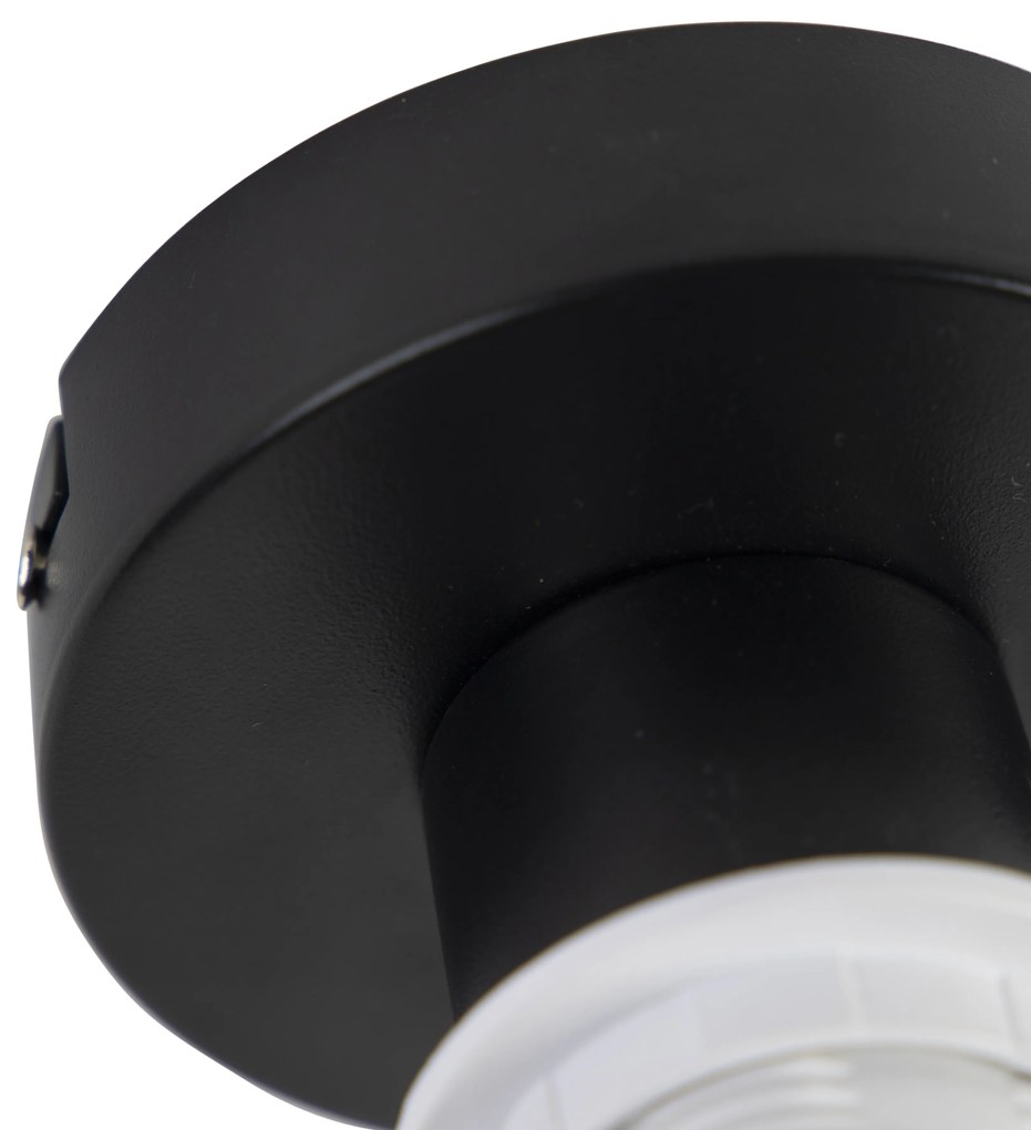 Candeeiro de teto com abajur em veludo verde com dourado 25 cm - Combi preto