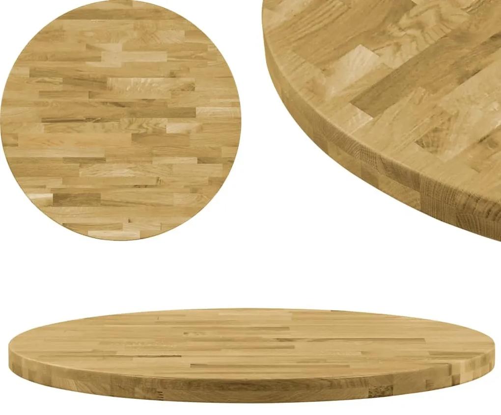 Tampo de mesa madeira de carvalho maciça redondo 44 mm 600 mm