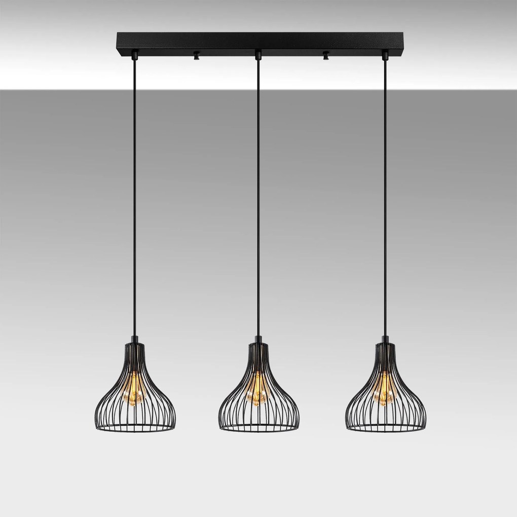 Candeeiro de Teto Telyildo – Preto Antigo – 70 x 20 x 117 cm