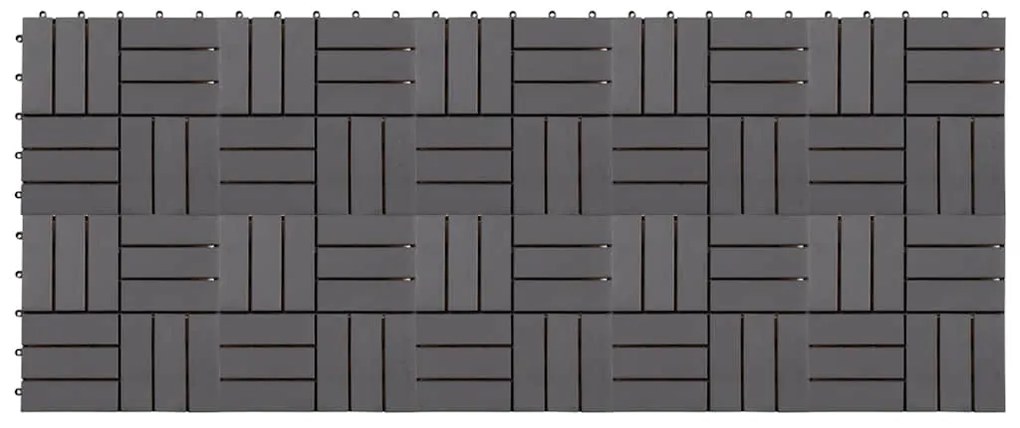 Ladrilhos de terraço 10 pcs 30x30 cm acácia maciça cinzento