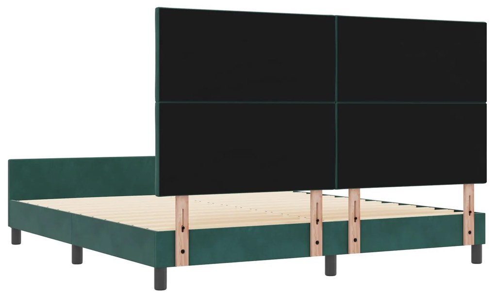 estrutura de cama vidaXL verde escuro 180x200 cm veludo