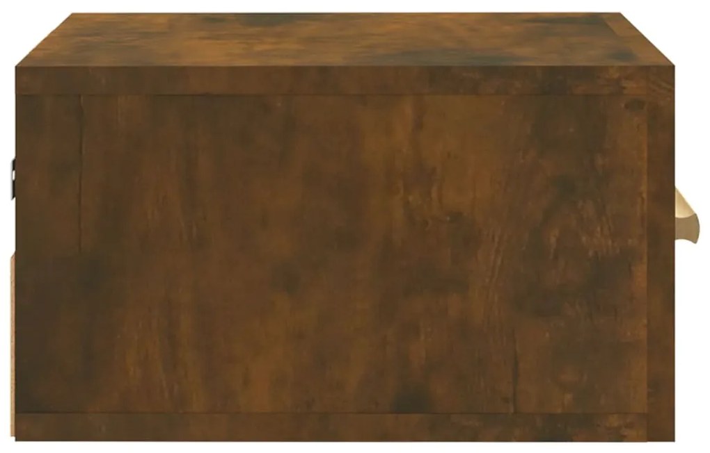 Mesa de cabeceira de parede 35x35x20 cm cor carvalho fumado
