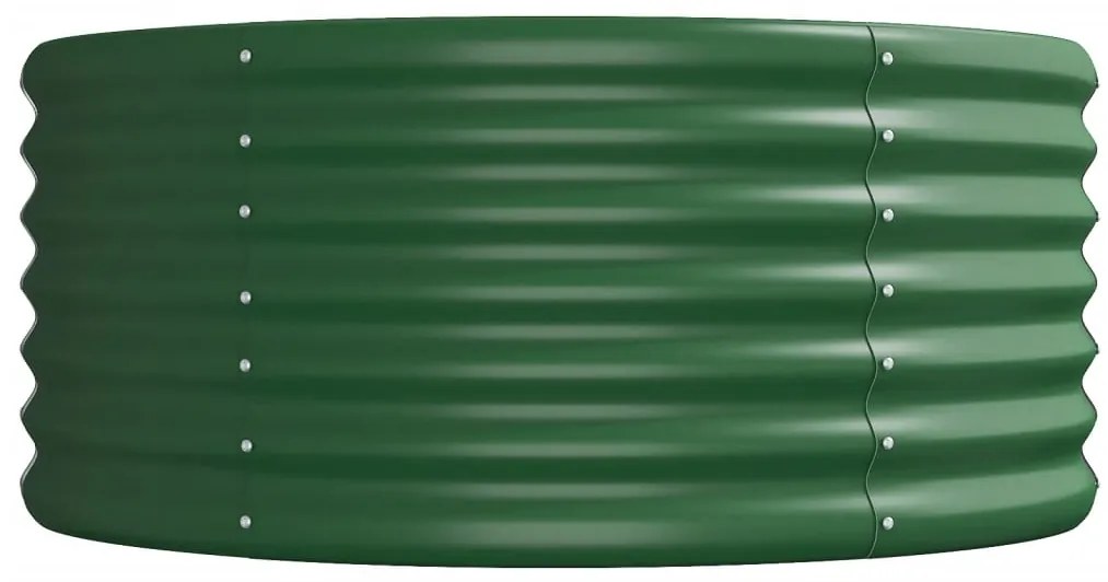 Canteiro elevado jardim 620x80x36 cm aço revestido a pó verde