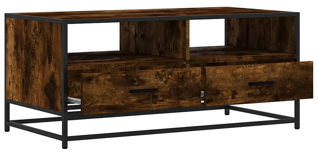 Mesa de centro 100x50x45cm deriv. madeira/metal carvalho fumado