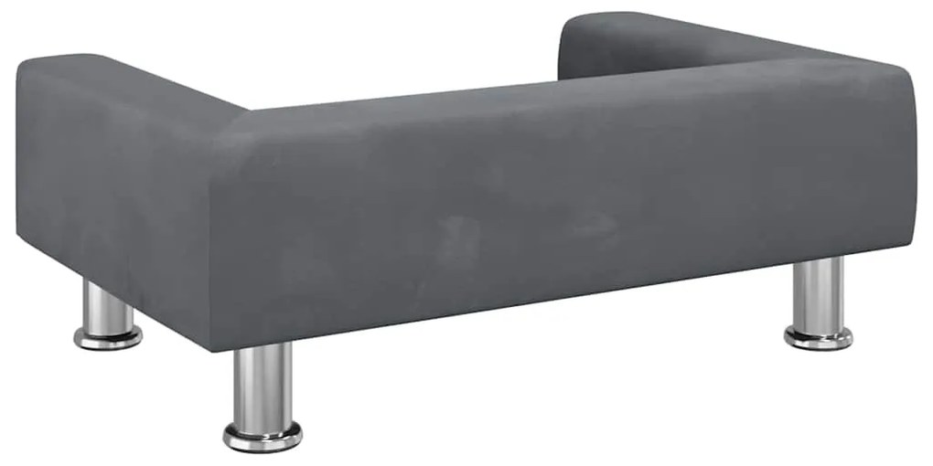 Cama para cães 70x45x26,5 cm veludo cinzento-escuro
