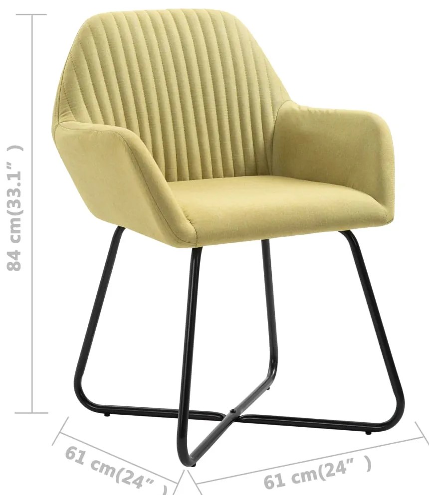 Cadeiras de jantar 4 pcs tecido verde