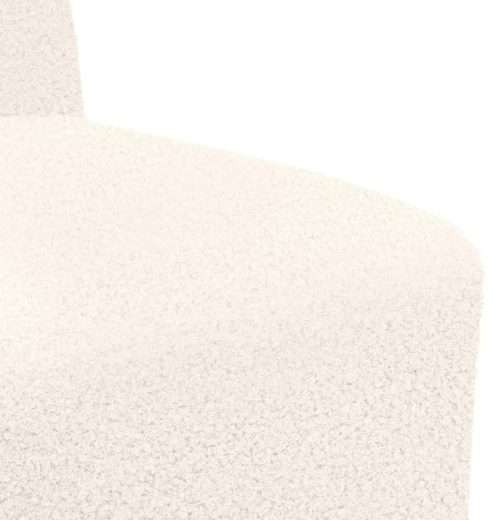 Poltrona sem braços 55 cm tecido encaracolado tipo lã creme