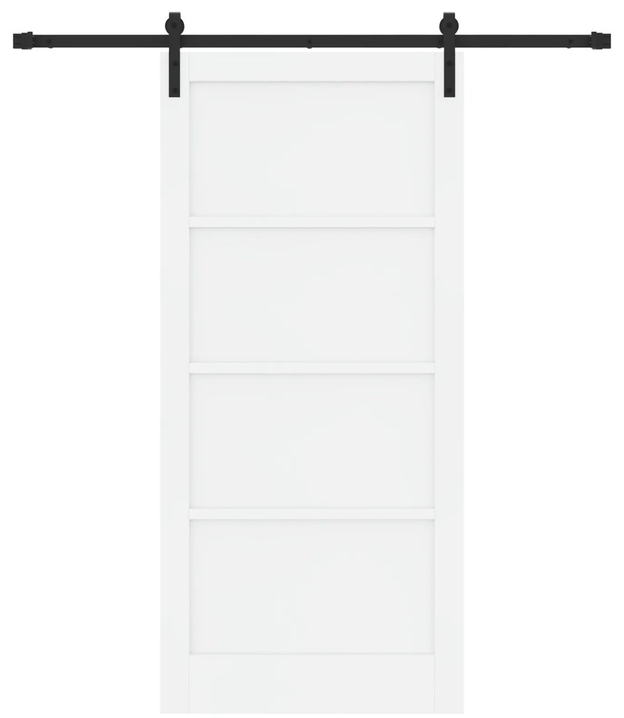 Porta Deslizante com Conjunto de Ferragens Branca 93x202 cm Madeira de