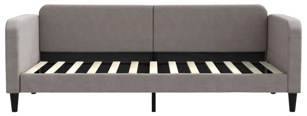 Sofá-cama com colchão 90x200 cm tecido cinzento-acastanhado