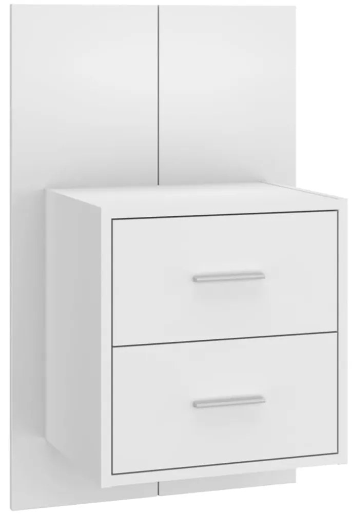 Cabeceira cama + armários madeira processada branco
