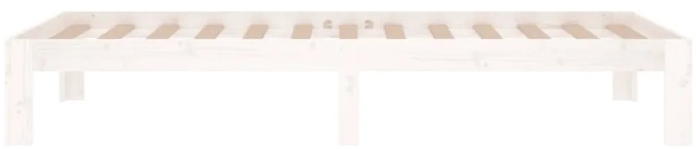 Estrutura de cama solteiro 90x190 cm madeira maciça branco