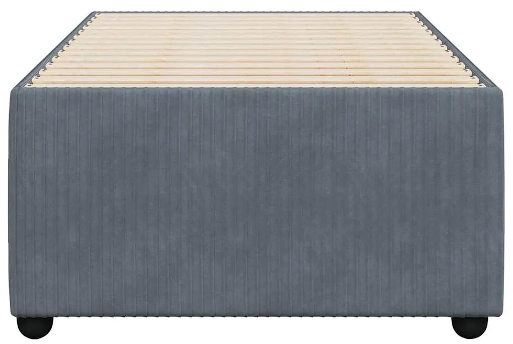 Estrutura de cama sem colchão 100x200 cm veludo cinzento-escuro