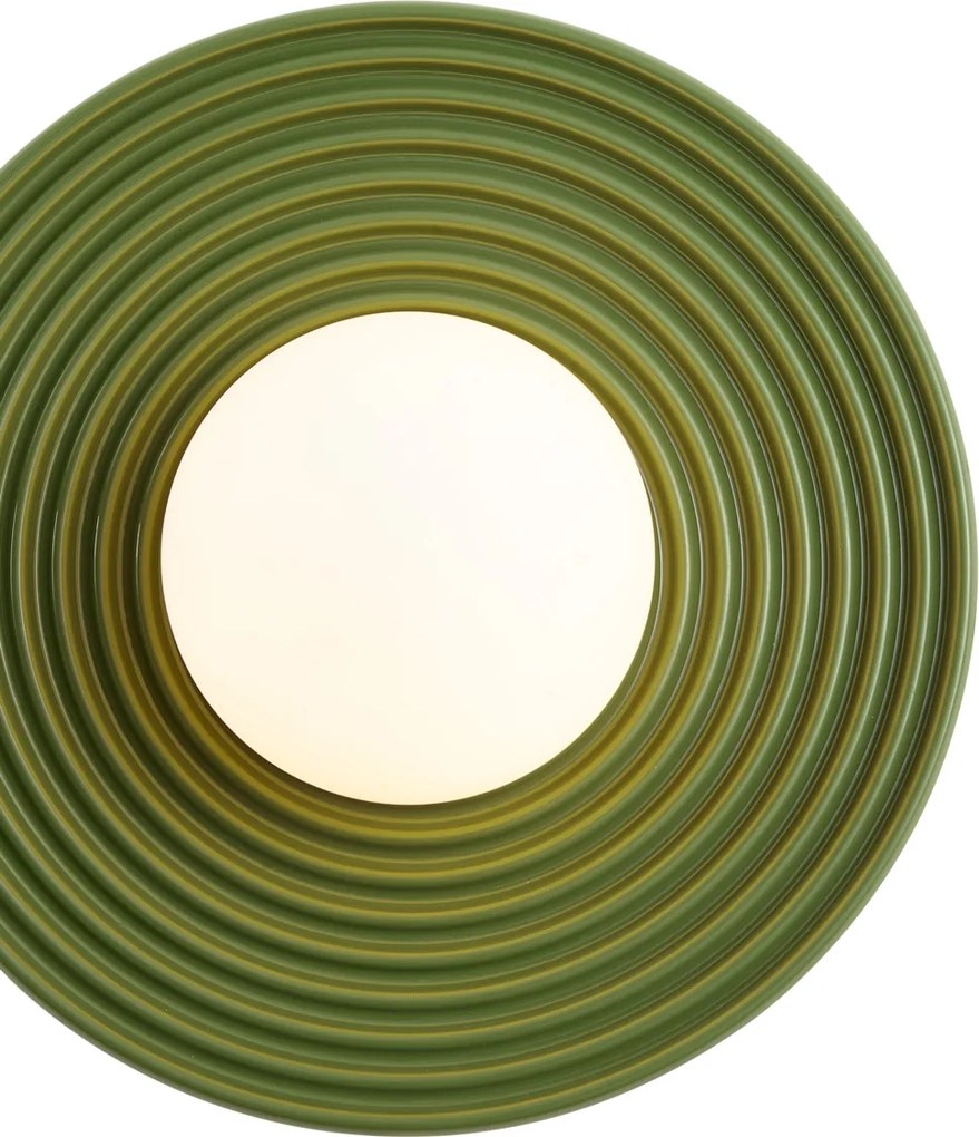 Plafon Retrô Verde com Vidro Opalino - Lila
