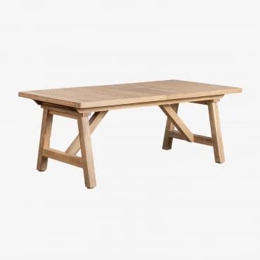 Mesa De Jardim Retangular Extensível 200-260-320x100 Cm Em Madeira De Acácia Dubai Castanho Acácia Rústico - Sklum