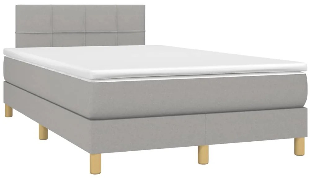 Cama com molas/colchão 120x200 cm tecido cinza-claro