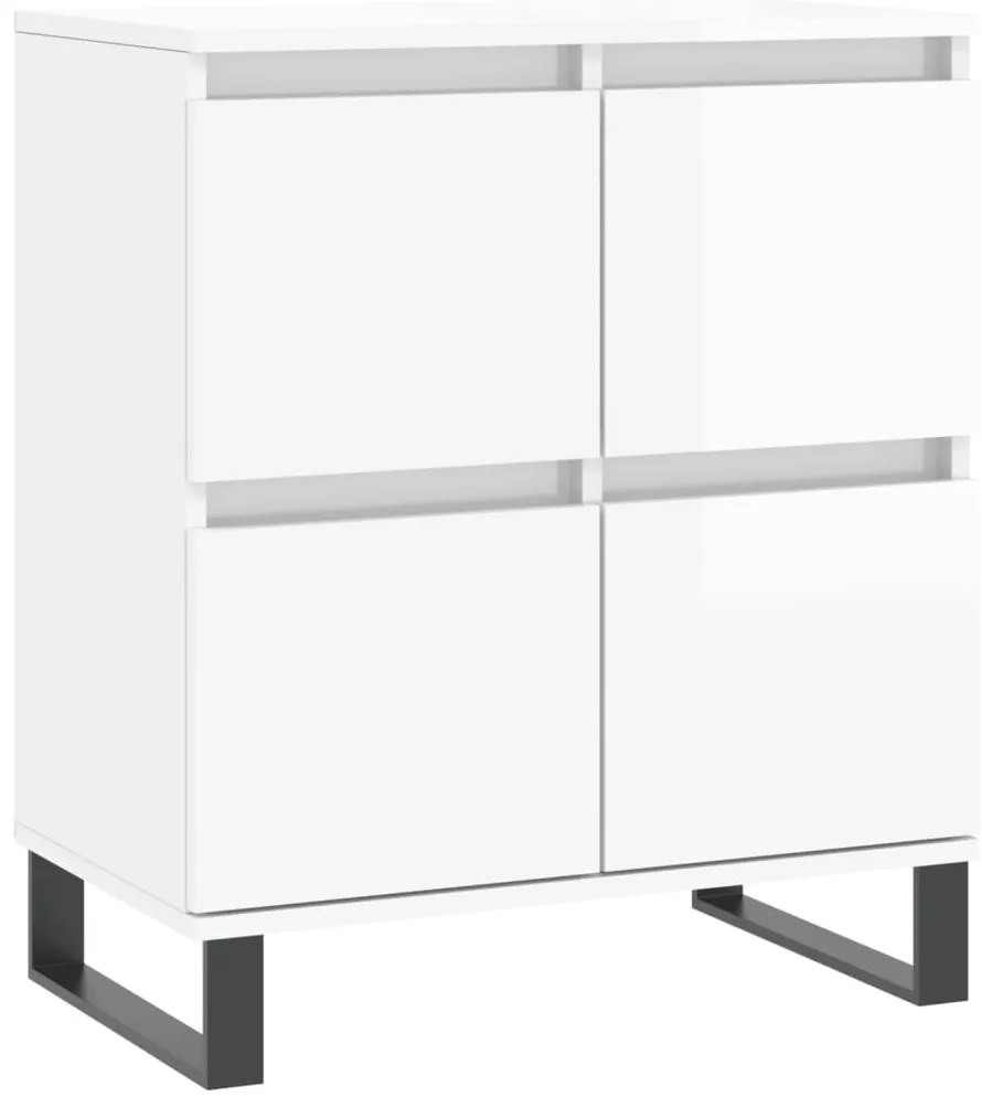 Aparadores 2 pcs derivados de madeira branco brilhante