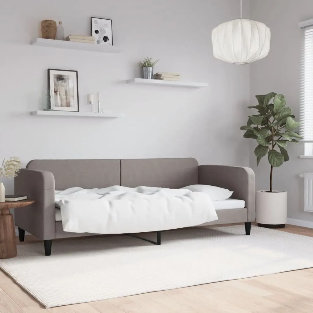 vidaXL Sofá-cama 80x200 cm tecido cinzento-acastanhado