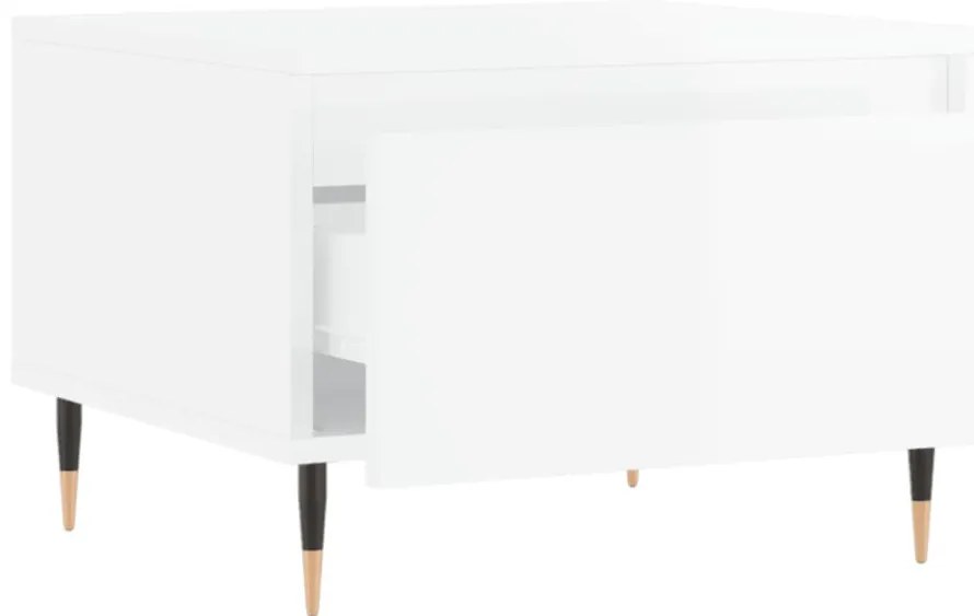 Mesa de centro 50x46x35 cm derivados madeira branco brilhante