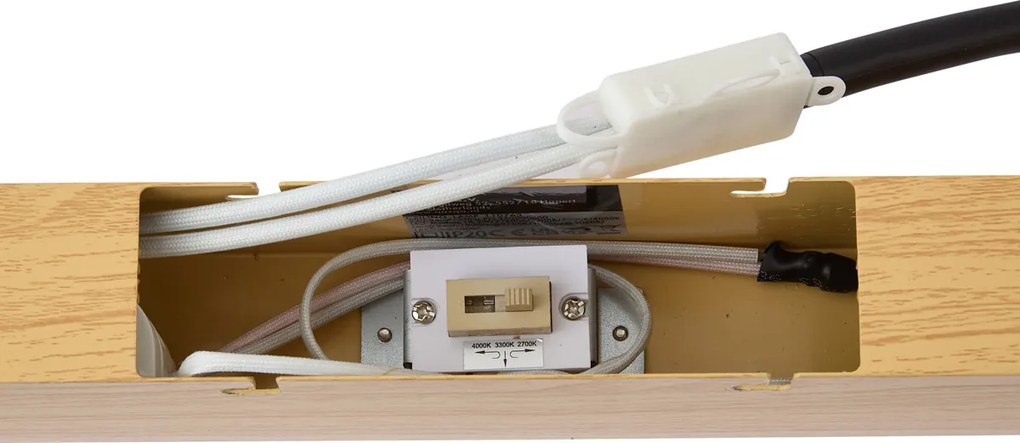 Plafon Moderno Madeira Ocre Incl. LED Regulável em 3 Níveis 2700-4000K com Seletor de Temperatura - Keane