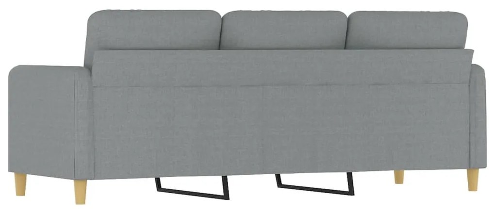 Sofá de 3 lugares 180 cm tecido cinza-claro