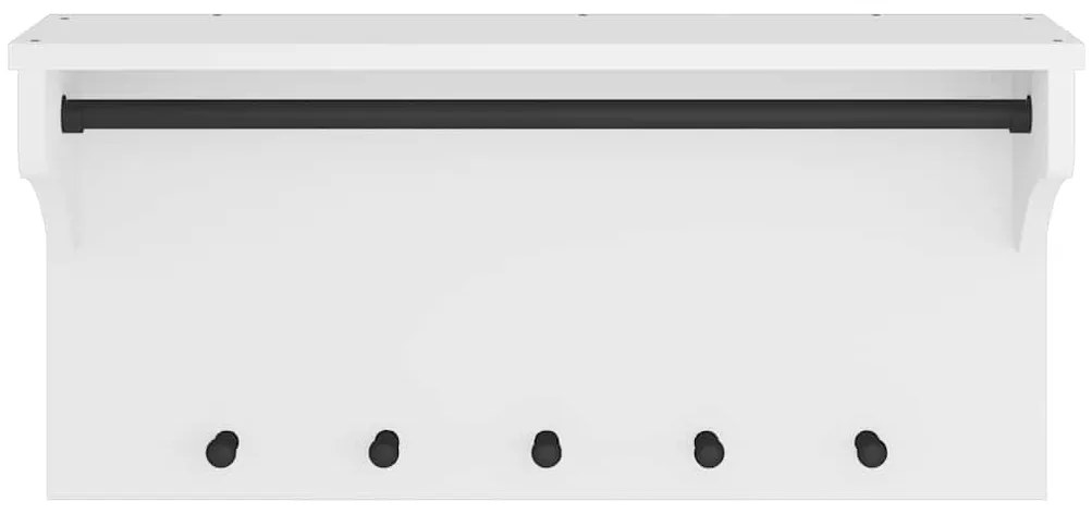 Cabide de parede Branco 87x30x42 cm Pinho de madeira maciça