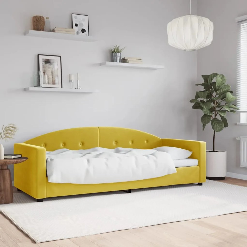 Sofá-cama 80x200 cm veludo amarelo