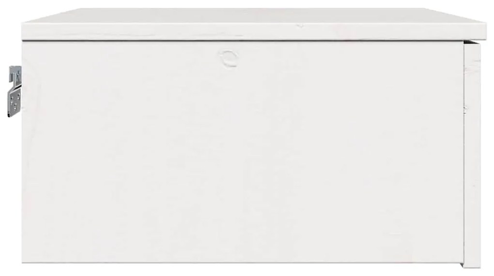 Mesa de Cabeceira Montada na Parede com gaveta 2 pcs Branco
