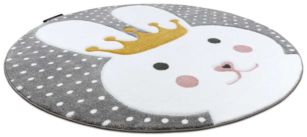 Tapete PETIT BUNNY COELHINHO COELHO redondo cinzento