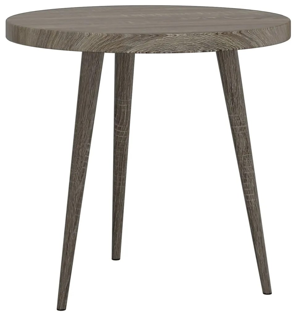 Conjunto mesas de apoio 3 pcs MDF e ferro cinzento